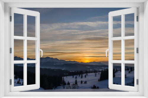 Fototapeta Naklejka Na Ścianę Okno 3D - Zachód słońca nad Tatrami 
