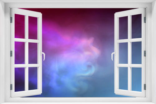 Fototapeta Naklejka Na Ścianę Okno 3D - Realistic purple and blue fog. Colored smoke. 3d fog. Copy space. Vector stock illustration. Purple abstract background. Neon flashes of light. Mystical and occult background.