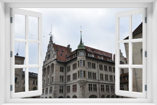 Fototapeta Naklejka Na Ścianę Okno 3D - Zurich is the capital of the canton of the same name in the north-east of the country. The city was built on both banks of the Limmat River, originating in Lake Zurich. The largest city in Switzerland