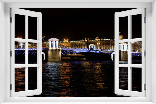 Fototapeta Naklejka Na Ścianę Okno 3D - Palace Bridge at night.