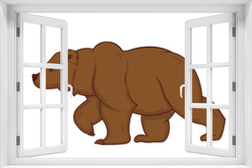 Fototapeta Naklejka Na Ścianę Okno 3D - grizzly bear is going side view.