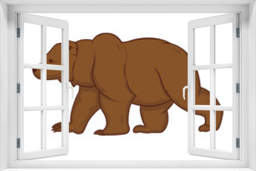 Fototapeta Naklejka Na Ścianę Okno 3D - grizzly bear is going side view.