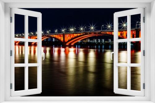 Fototapeta Naklejka Na Ścianę Okno 3D - red bridge from Krasnoyarsk, Russia