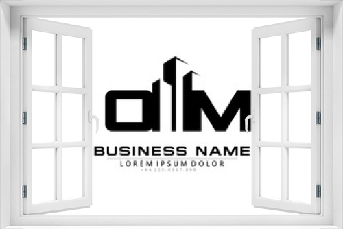O M OM Initial building logo concept