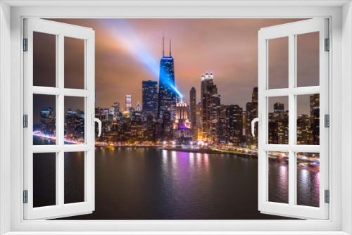Fototapeta Naklejka Na Ścianę Okno 3D - Chicago downtown buildings aerial skyline