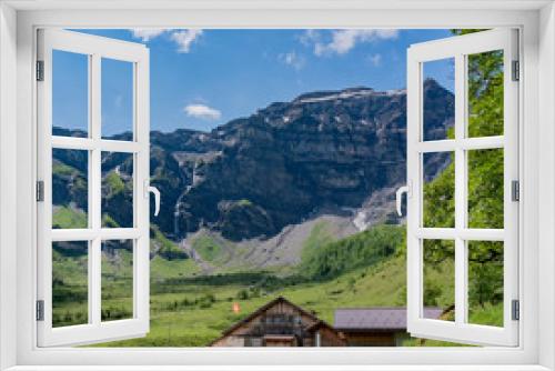 Fototapeta Naklejka Na Ścianę Okno 3D - Switzerland, Panoramic view on green Alps around Saxeten valley