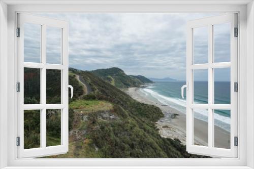 Fototapeta Naklejka Na Ścianę Okno 3D - Cloudy Sunday Morning at Mangawhaei Beach New Zealand
