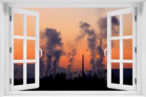 Fototapeta Naklejka Na Ścianę Okno 3D - Air pollution from factory