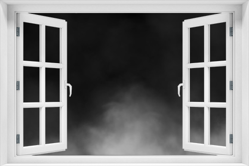Fototapeta Naklejka Na Ścianę Okno 3D - Paranormal mystic smoke on the floor. Motion blur fog isolated on black background. Stock illustration.