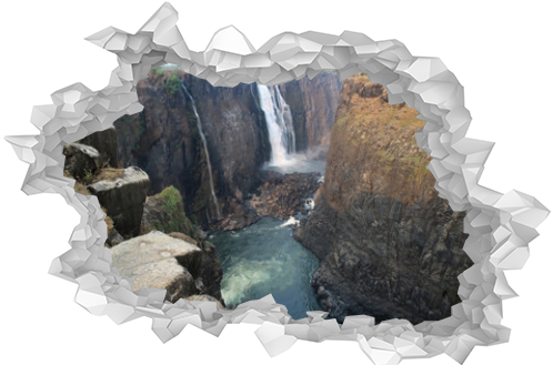 kaskady wody spływające po skałach wodospady wiktorii afryka