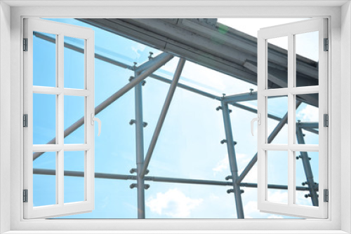 Fototapeta Naklejka Na Ścianę Okno 3D - Arc polycarbonate canopy and reinforced concrete construction