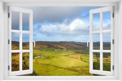 Fototapeta Naklejka Na Ścianę Okno 3D - Aerial view of Greencastle, Lough Foyle and Magilligan Point in Northern Ireland - County Donegal, Ireland