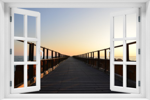 Fototapeta Naklejka Na Ścianę Okno 3D - Steg am Meer