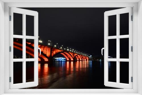 Fototapeta Naklejka Na Ścianę Okno 3D - bridge at night