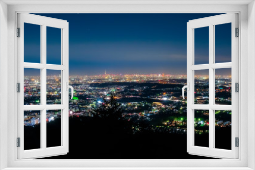 Fototapeta Naklejka Na Ścianę Okno 3D - 東京 高尾山 かすみ台展望台からの夜景