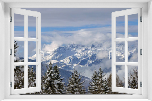 Fototapeta Naklejka Na Ścianę Okno 3D - Les Arcs Arc 1800 Paradiski Ski Area Savoie French Alps France