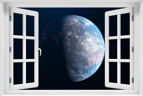 Fototapeta Naklejka Na Ścianę Okno 3D - Space background, realistic planet mother Earth. Print Realistic image of the planet on a black background