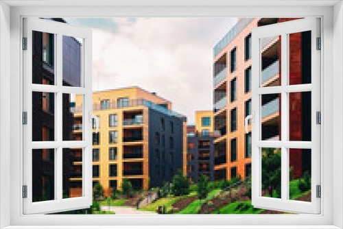 Fototapeta Naklejka Na Ścianę Okno 3D - Complex of European residential apartment buildings