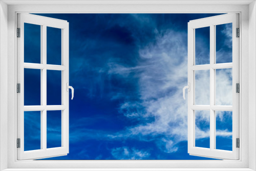 Fototapeta Naklejka Na Ścianę Okno 3D - Bright blue sky with clouds, background for design, decoration or wallpaper