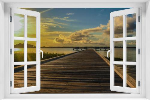 Fototapeta Naklejka Na Ścianę Okno 3D - Pier at Sunset