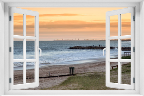 Fototapeta Naklejka Na Ścianę Okno 3D - Sunset Mar del Plata beaches , buenos aires , argentina 
