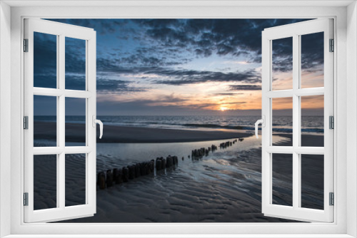 Fototapeta Naklejka Na Ścianę Okno 3D - Sonnenuntergang am Strand