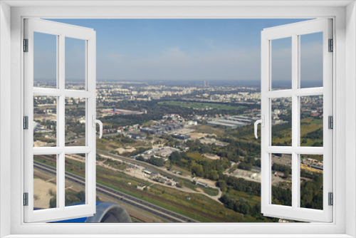 interesting views from the airplane window on a warm summer day