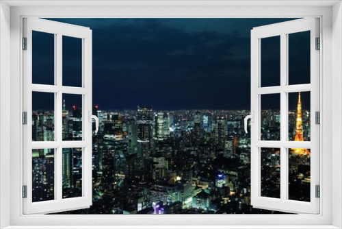 Fototapeta Naklejka Na Ścianę Okno 3D - Tokyo city at night