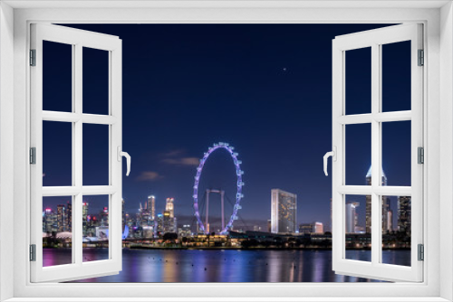 Fototapeta Naklejka Na Ścianę Okno 3D - Nightscape of Singapore