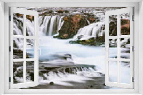 Fototapeta Naklejka Na Ścianę Okno 3D - Long exposure of Brúarfoss waterfall in Iceland