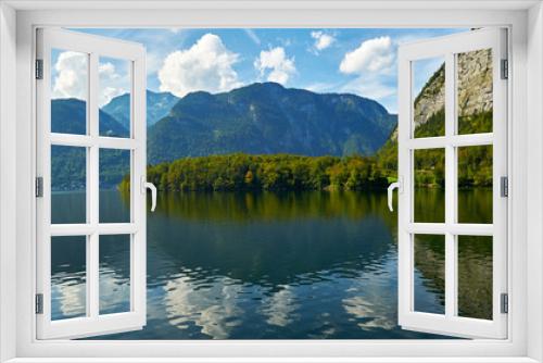 Fototapeta Naklejka Na Ścianę Okno 3D - Hallstatt lake view on a bright day