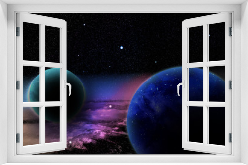 Fototapeta Naklejka Na Ścianę Okno 3D - Planet in Space Sci-Fi