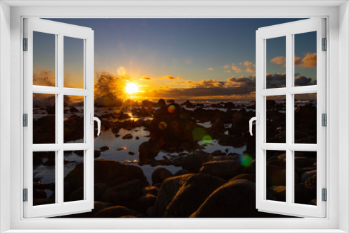 Fototapeta Naklejka Na Ścianę Okno 3D - Sonnenuntergang auf La Gomera
