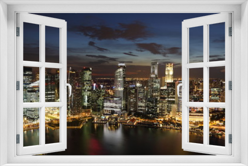 Fototapeta Naklejka Na Ścianę Okno 3D - Downtown Skyline Singaporeat twilight.