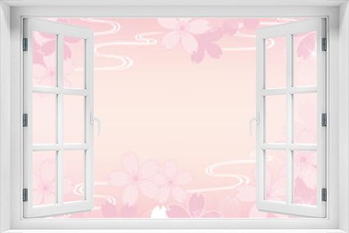 Fototapeta Naklejka Na Ścianę Okno 3D - background illustration of cherry blossoms