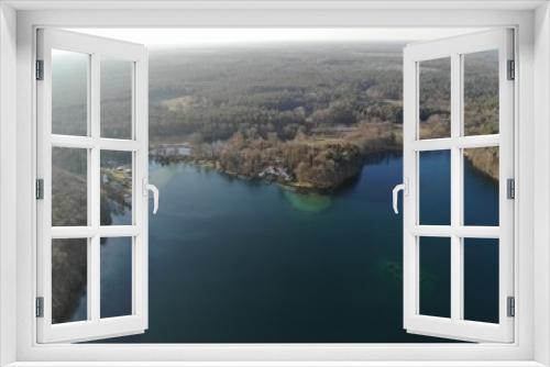Fototapeta Naklejka Na Ścianę Okno 3D - Aerial view of blue lake Werbellinsee, Barnim, Brandenburg, Germany