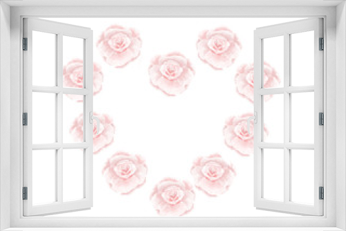 Fototapeta Naklejka Na Ścianę Okno 3D - Rose heart illustration isolated on white background