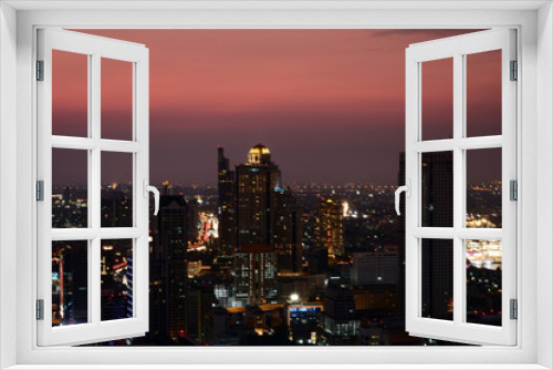 Fototapeta Naklejka Na Ścianę Okno 3D - City scape on sathorn , Bangkok, Thailand