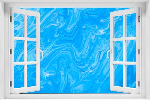Fototapeta Naklejka Na Ścianę Okno 3D - Crystalline blue water acrylic pouring