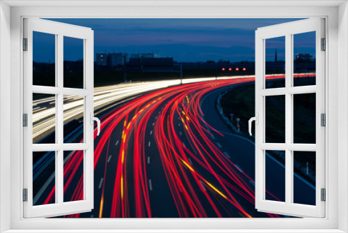 Fototapeta Naklejka Na Ścianę Okno 3D - Cars on highway at night