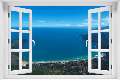 Fototapeta Naklejka Na Ścianę Okno 3D - Panoramic view of bay of Paraty in the sunny day, Rio de Janeiro, Brazil. Great landscape. Travel destination. Vacation travel. Tropical travel. 