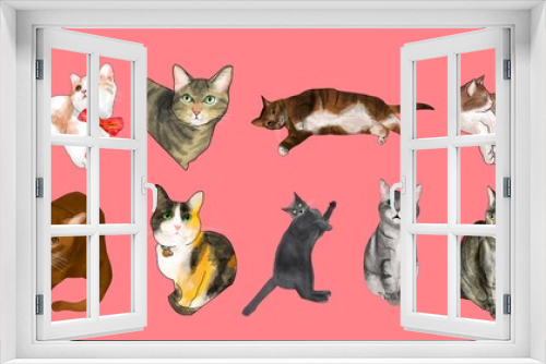 Fototapeta Naklejka Na Ścianę Okno 3D - Cat illustration