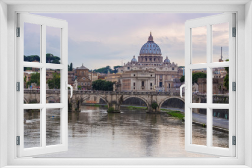 Fototapeta Naklejka Na Ścianę Okno 3D - Vatican under rain