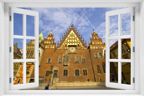 Fototapeta Naklejka Na Ścianę Okno 3D - Rathaus - Breslau - Polen