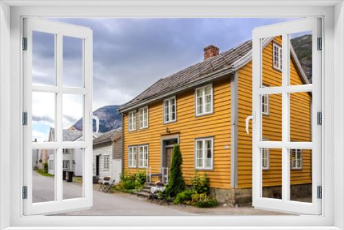 Fototapeta Naklejka Na Ścianę Okno 3D - colorful houses in Laerdal old town in Norway