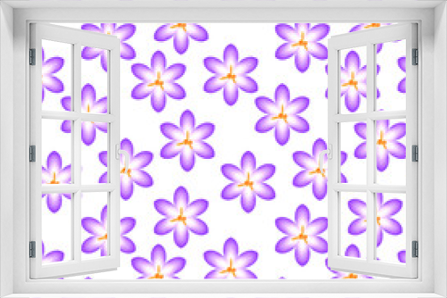 Fototapeta Naklejka Na Ścianę Okno 3D - seamless pattern with nice violet flowers with white background	