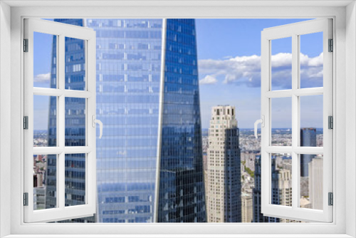Fototapeta Naklejka Na Ścianę Okno 3D - New york downtown with WTC in sunny day, aerial photography