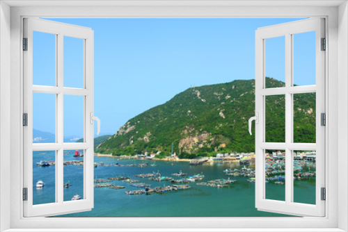 Fototapeta Naklejka Na Ścianę Okno 3D - Sea view in Hong Kong from hill top