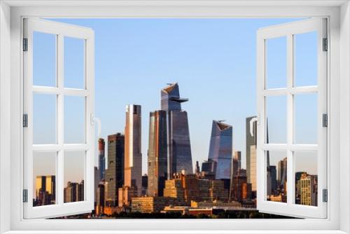 Fototapeta Naklejka Na Ścianę Okno 3D - Beautiful view of New York city skyline at sunset, USA