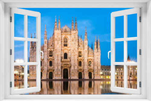Fototapeta Naklejka Na Ścianę Okno 3D - Milan Cathedral - (Duomo di Milano (Milan Cathedral) and Piazza del Duomo in Milan)